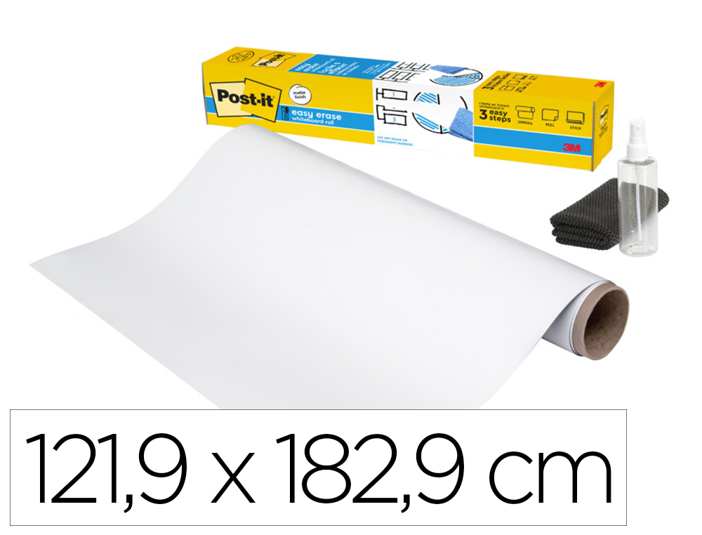 PIZARRA BLANCA POST-IT SUPER STICKY FLEX ADHESIVA REMOVIBLE ROLLO 121,9X182,9 CM