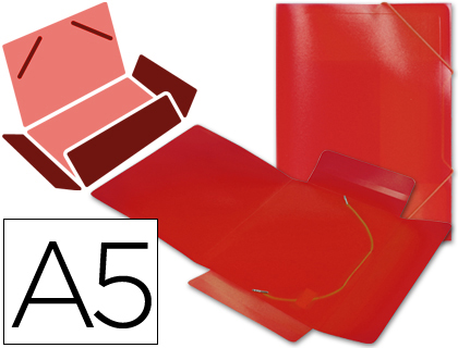 CARPETA LIDERPAPEL GOMAS SOLAPAS 34970 POLIPROPILENO DIN A5 ROJA