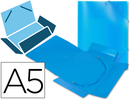 CARPETA LIDERPAPEL GOMAS SOLAPAS 34972 POLIPROPILENO DIN A5 AZUL