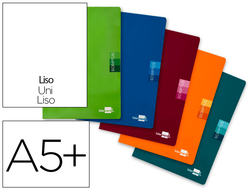 LIBRETA LIDERPAPEL SCRIPTUS A5 PLUS 48 HOJAS 90G/M2 LISO SINMARGEN