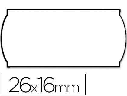 ETIQUETAS METO ONDULADAS 26X16 MM BLANCA ADH.4 (FUERTE) ROLLO DE 1200 ETIQUETAS