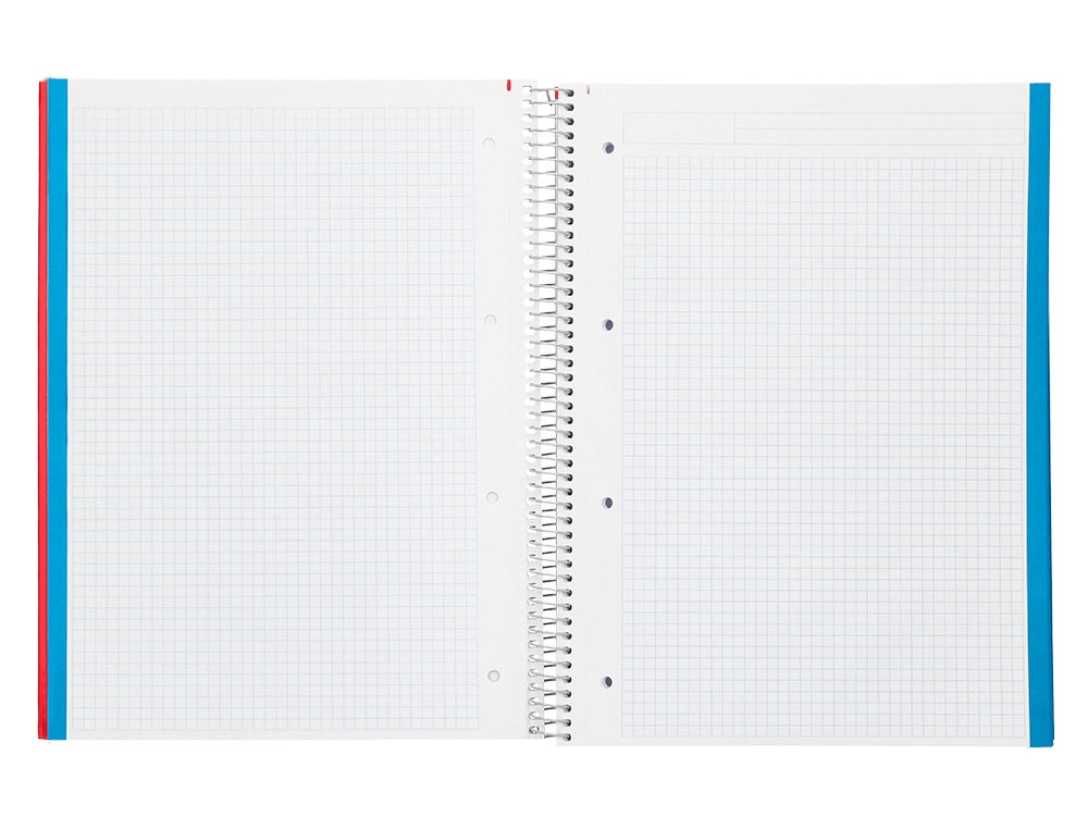 CUADERNO ESPIRAL LIDERPAPEL A4 MICRO JOLLY TAPA FORRADA 140H 75 GR CUADRO 4MM 5 BANDAS4 TALADROS COLORES SURTIDOS