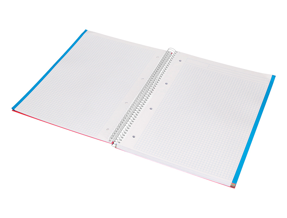 CUADERNO ESPIRAL LIDERPAPEL A4 MICRO JOLLY TAPA FORRADA 140H 75 GR CUADRO 4MM 5 BANDAS4 TALADROS COLORES SURTIDOS