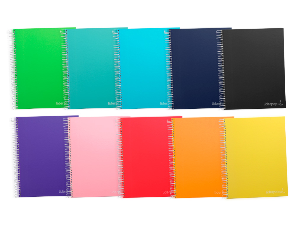 CUADERNO ESPIRAL LIDERPAPEL A4 MICRO JOLLY TAPA FORRADA 140H 75 GR CUADRO 4MM 5 BANDAS4 TALADROS COLORES SURTIDOS