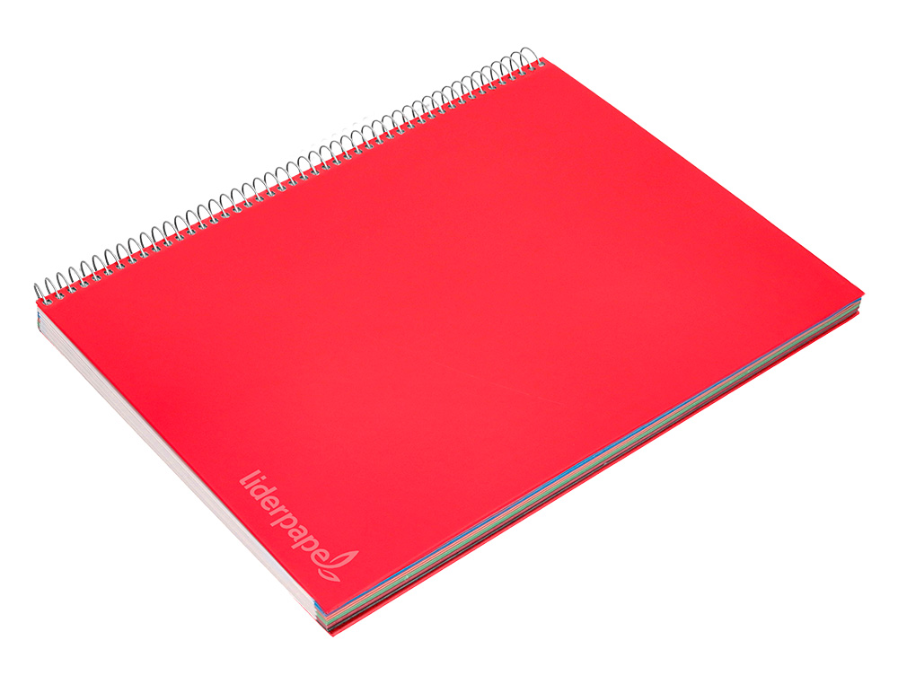 CUADERNO ESPIRAL LIDERPAPEL A4 MICRO JOLLY TAPA FORRADA 140H 75 GR CUADRO 4MM 5 BANDAS4 TALADROS COLORES SURTIDOS