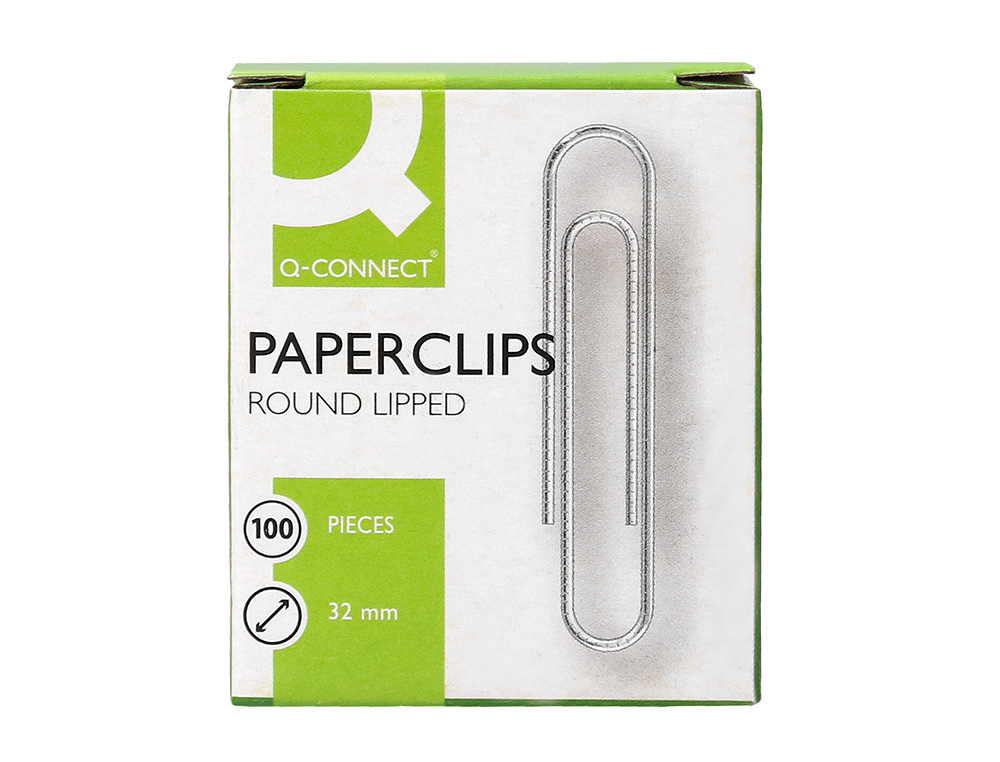 CLIPS NIQUELADOS Q-CONNECT N 32 MM CAJA DE 100 UNIDADES