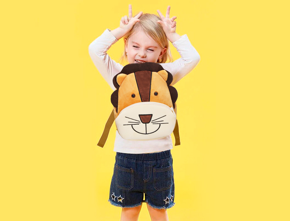 MOCHILA PREESCOLAR LIDERPAPEL PELUCHE INFANTIL LEON 260X100X240 MM