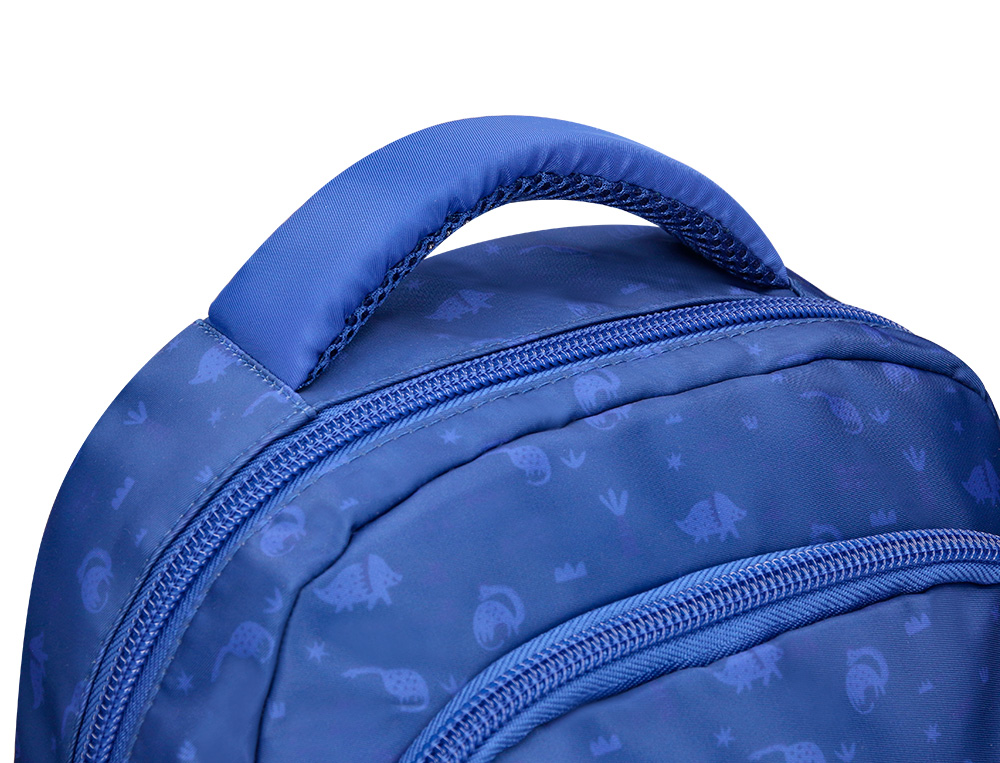MOCHILA ESCOLAR LIDERPAPEL MULTIBOLSILLO INFANTIL AZUL DINO 350X110X270 MM