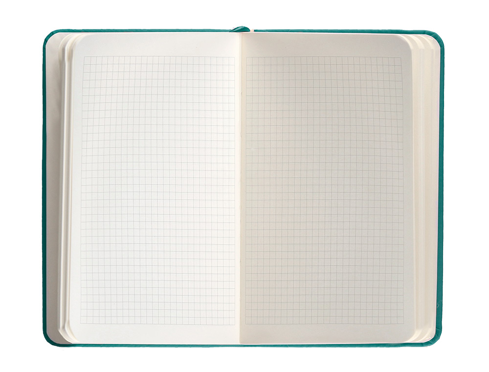 CUADERNO CON GOMILLA ANTARTIK NOTES TAPA DURA A6 HOJAS CUADRICULA VERDE AGUAMARINA 100 HOJAS 80 GR