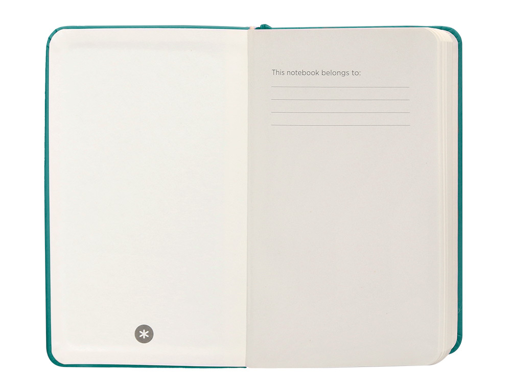 CUADERNO CON GOMILLA ANTARTIK NOTES TAPA DURA A6 HOJAS CUADRICULA VERDE AGUAMARINA 100 HOJAS 80 GR