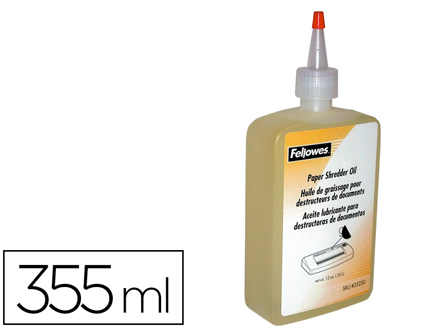 ACEITE LUBRICANTE FELLOWES PARA DESTRUCTORA DE DOCUMENTOS BOTE DE 355 ML