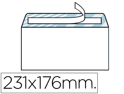 SOBRE LIDERPAPEL N.12 BLANCO CUARTO 176X231 MM TIRA DE SILICONA CAJA DE 500 UNIDADES